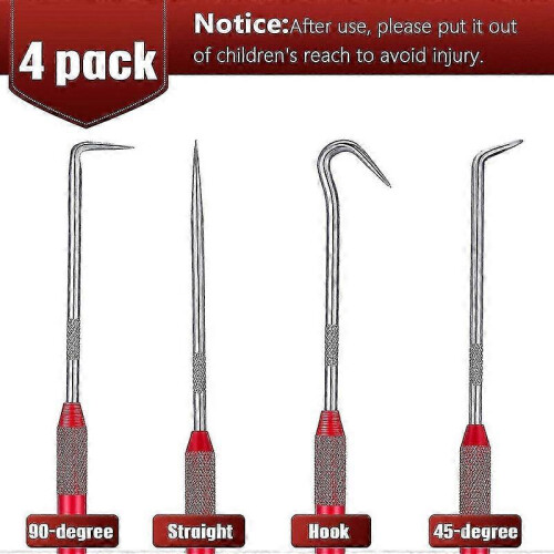 4 Pcs Hook and Pick Set for Auto Oil Metal O-Ring Seal Puller Marking Tools 2