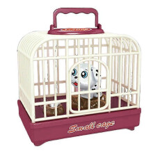 Cage à oiseaux avec capteur vocal, son et lumière, jouet électrique pour enfants Cage carrée pour chien (en sachet) Rouge