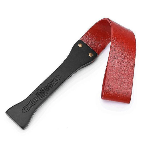 Handwork Make Ancient Wooden Handle Cow Leather Whip Red 2