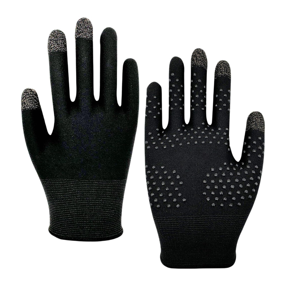 Gaming Finger Sleeves Fiber Mobile Gaming Gloves Sweatproof Breathable Nonslip Grip Silver 9455672744836