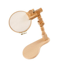 Adjustable Wooden Embroidery Stand with 20cm Rotating Hoop, Cross Stitch Frame for Table or Lap Use