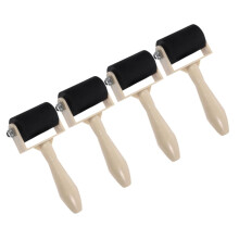 Printmaking Roller Set 4pcs Rubber Brayer for Even Ink Coverage and Smooth Rolling Action