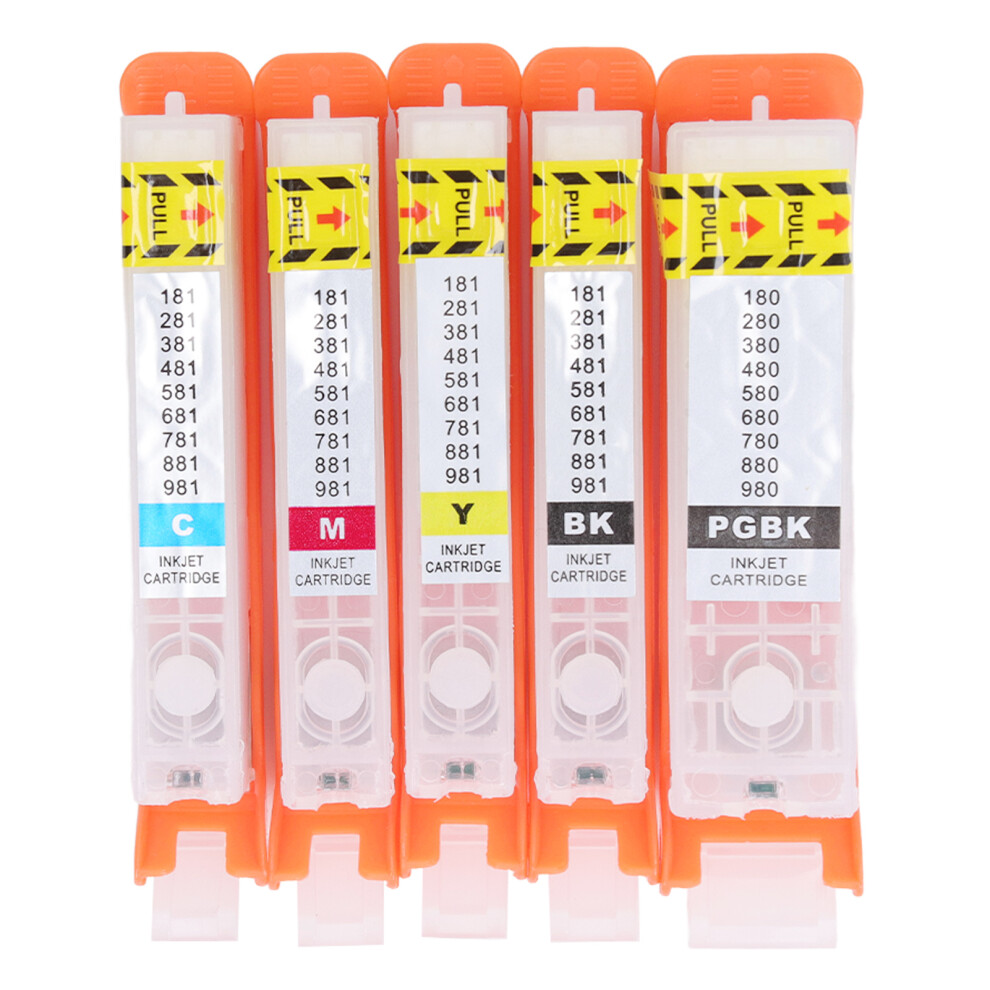 5Pcs Ink Cartridge Set Pgbk Bk C M Y For Photos & Documents, Reusable 9451389954735