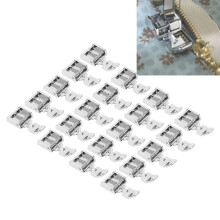20 Pcs Stainless Steel Zipper Presser Foot for Home Sewing Machine