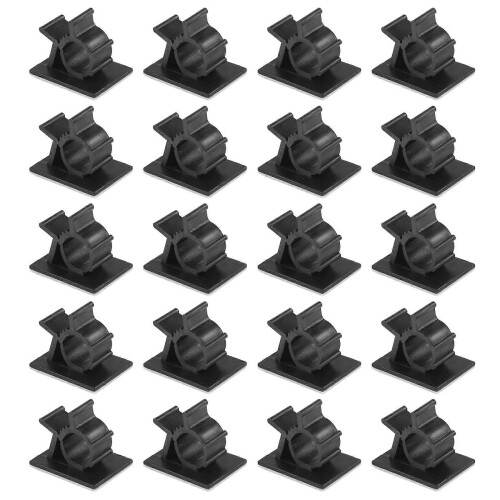 20Pcs Black Adjustable Plastic Cable Clamps Self Adhesive Car Cable Clips Wire Organizer 2