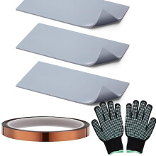 Heat Press Pad Set with Gloves and Tape, Heat Resistant Silicone Mat Cuttable for Hat and Shirt Transfers