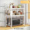 (White) Storage Rack Organizer Kitchen Multi-Purpose Shelf Microwave Oven Spice Rack Rice Cooker Storage Rack with Hooks Desktop 1