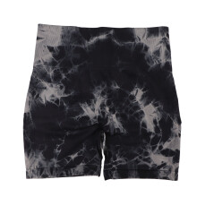 Tie-Dye Yoga Shorts Hoher Bund Seamless Schwarz, Schnell Trocknend, M