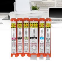 6-teiliger wiederverwendbarer Tintenpatronensatz für Testpapier 750-751 – Schwarz, CMY, Grau