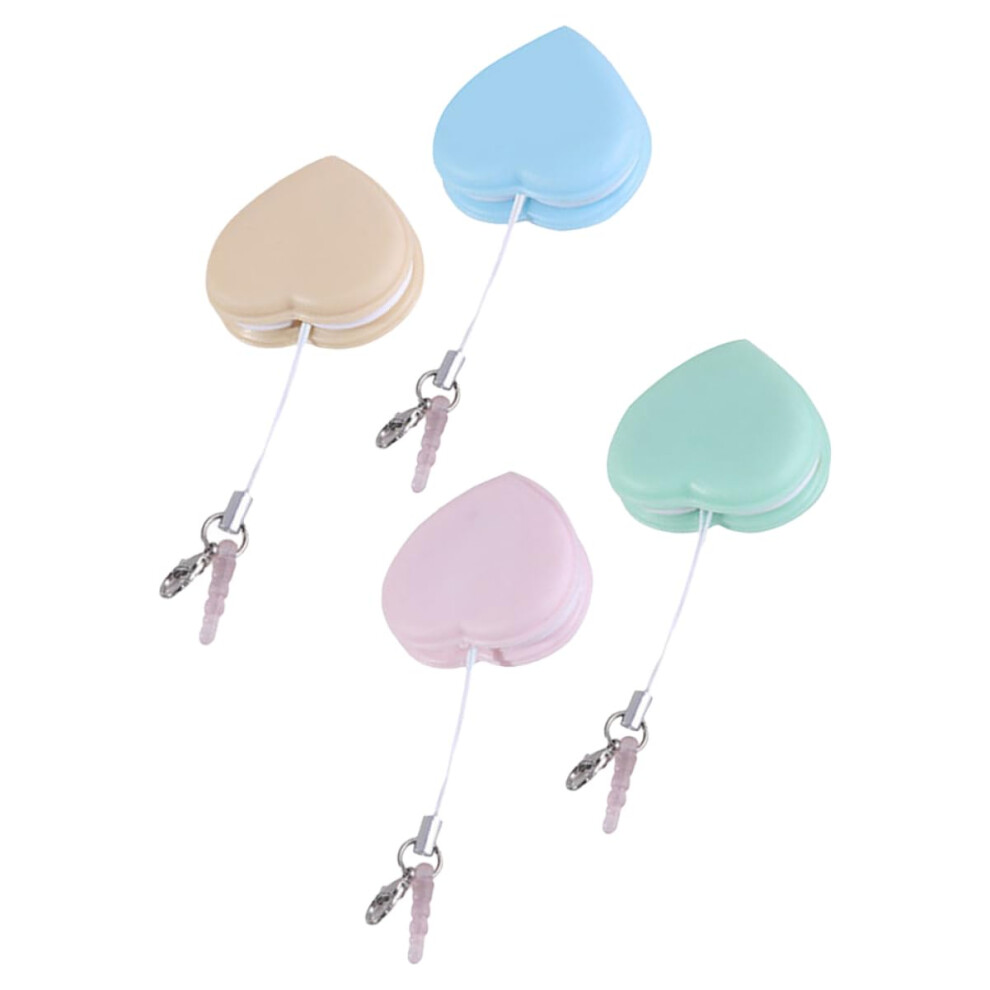 Screen and Lens Cleaner Keychain 4pcs HeartShaped Dual Function with Eyeglass Cleaning Cloth