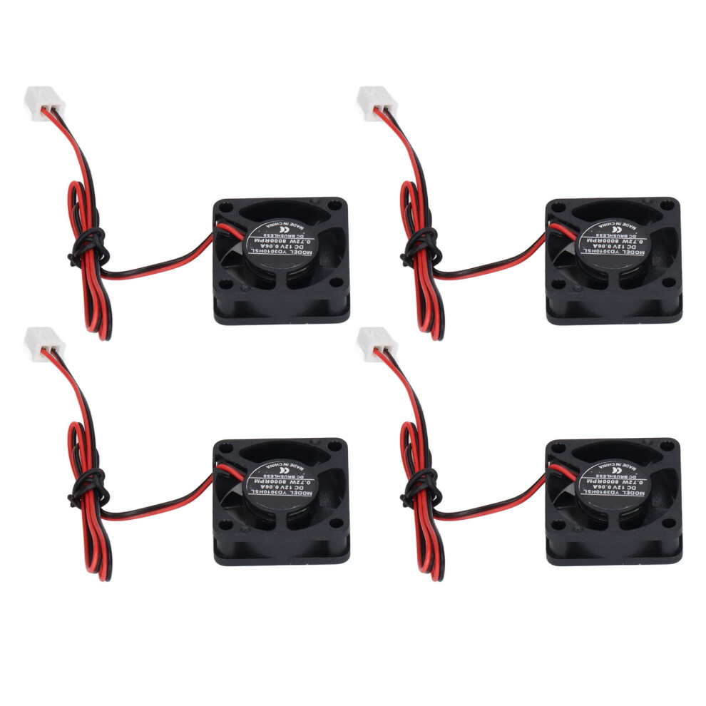 3010 Dc Brushless Fan 12V 30X30x10mm Low Noise 4Pcs 4401389955558