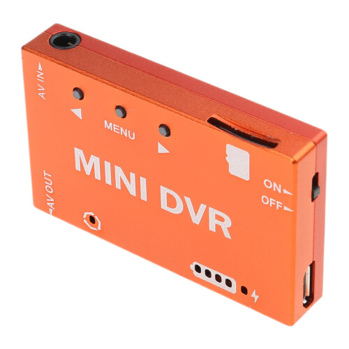 Mini DVR Recorder with HD Video, Builtin Battery, Audio Input, for FPV Drones and Vehicles