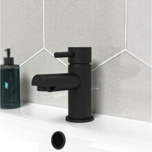 Nes Home Bathroom Basin Single Lever Mixer Tap Matt Black