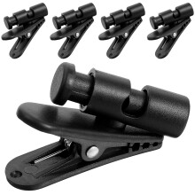 5Pack Headphone Cord Clip for Clothing, Tangle Wire Holder Fits 24mm Headset Cables, Black