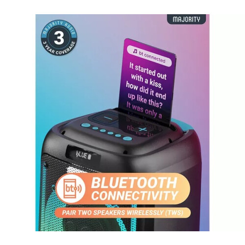 MAJORITY Pulse 3 Portable Bluetooth Megasound Party Speaker - Black 2