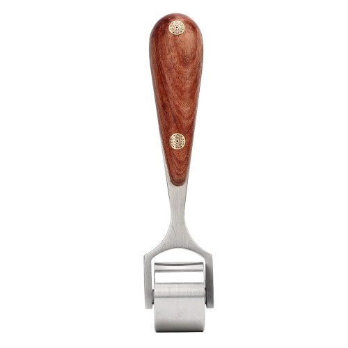 Leather Edge Roller Stainless Steel with Wooden Handle DIY Leatherworking Tool 1