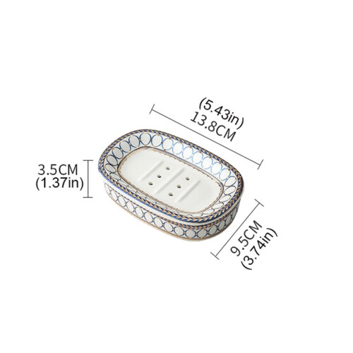 Ceramic Soap Dish Nordic Style Wall Mounted Double Layer Holder with Drain for Bathroom Kitchen 1