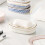 Ceramic Soap Dish Nordic Style Wall Mounted Double Layer Holder with Drain for Bathroom Kitchen 5