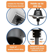 Star Link Flat High Performance Pipe Adapter, Star Link Mounting Kit for Performance Star Link Internet Kit