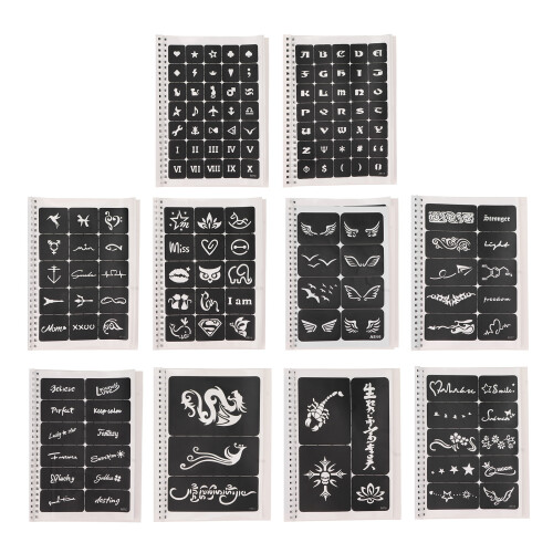 147 Pattern Waterproof Temporary Tattoo Stencil Set 22.5x16.7cm 1