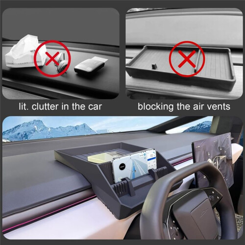 Center Console Organizer for   2024 Behind Screen Storage Tray Dashboard Hidden Box Accessories 1