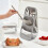 Multi-Functional Three-Layer Draining Storage Box for Kitchen Utensils - Plastic Organizer,White & Gray 3