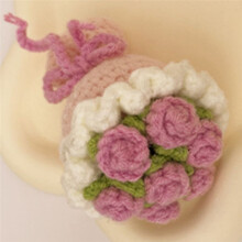 Bouquet di Fiori All'Uncinetto, Fiori Intrecciati A Mano, DIY, Portachiavi Fatto A Mano, Gioielli, Bambole, Accessori Pendenti