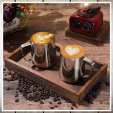 4 Pcs Milk Frothing Pitcher Espresso Steaming Pitchers 12 Oz Stainless Steel Milk Frother Cup Milk Frother Steamer Cup