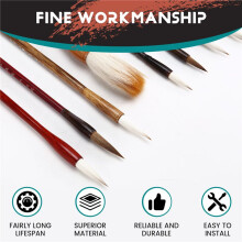 12-Teiliges Pinselset für Chinesische Kalligraphie - Pinselset für Malerei, Schreiben, Aquarell, Sumi-Pinsel, Kanji, Japanische Zeichenkunstpinsel