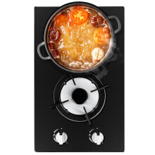 Gas Cooktop 2 Burner Methane Stove Tempered Glass Indoor Kitchen