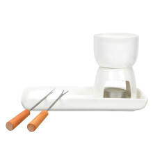 Ceramic Chocolate Fondue Pot Set with Candle Melting Stove