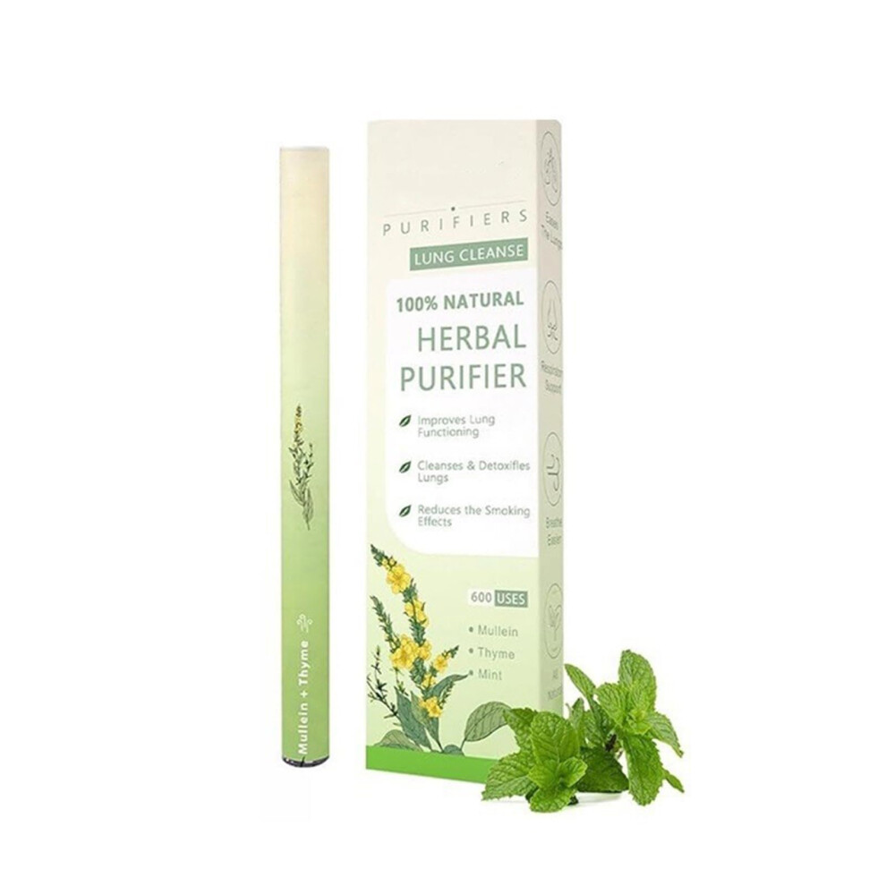 Herbal Diffuser Pen for Lung Cleanse with Mullein, Peppermint and Thyme, Up to 600 Puffs