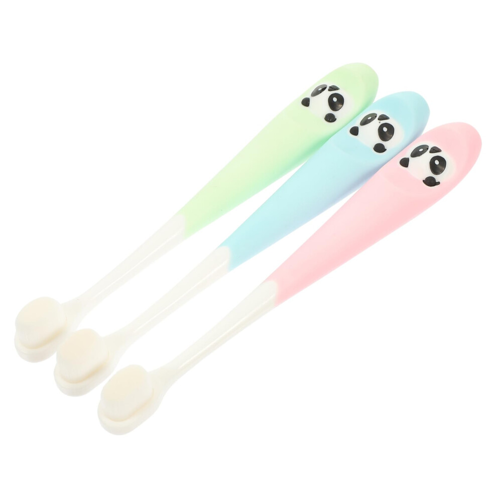 Kids Toothbrush Extra Soft Bristles Panda Design Toddler Brush with Ergonomic Child Grip 3 Pack