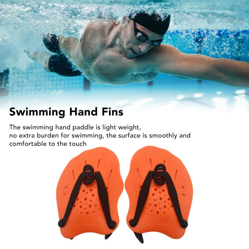 Sturdy Orange Hand Paddle for Swimming Training 19x13cm 2