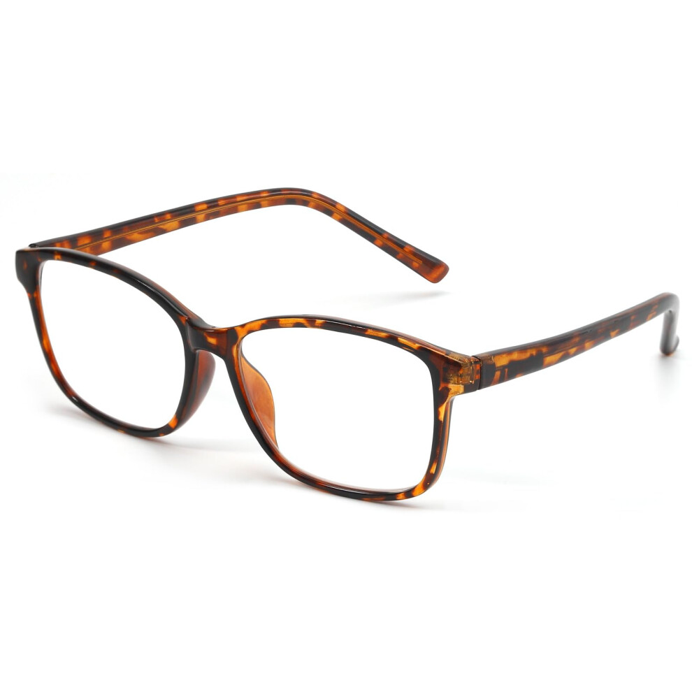 Blue/Light Reading Glasses 3.5X Magnification Anti Uv Protection Tortoiseshell Rectangular Frame
