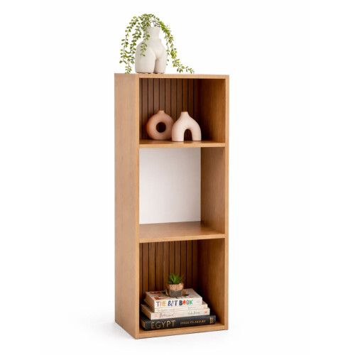 3 Tier Cube Bookcase Wooden Storage Unit Shelving Display Cabinet 1