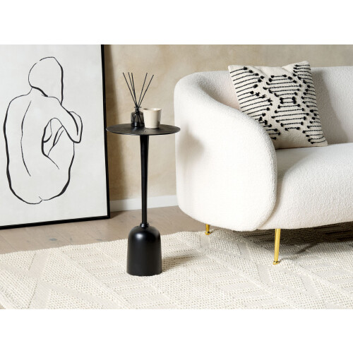 Beliani Side Table SELWYN Metal Black 1