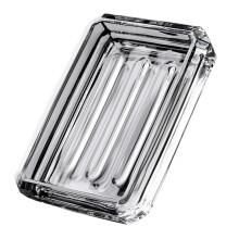 Transparent Bathroom Soap Dish Drainable Crystal Look Holder Keeps Soap Dry for Sink Shower