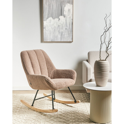 Beliani Rocking Chair KINNO Boucle Beige 1