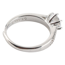1 Carat Moissanite Engagement Ring, White Gold, 18.3mm