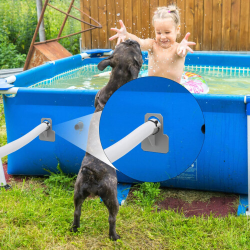 Pool Pipe Holder 4 Set for Above Ground Pools, Adjustable ABS Hose Support Clamps, AntiSag Design 1