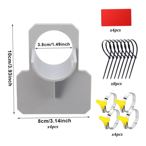 Pool Pipe Holder 4 Set for Above Ground Pools, Adjustable ABS Hose Support Clamps, AntiSag Design 2
