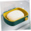 Wall Mounted Soap Dish Double Layer Drain Design with Hook Adhesive Bathroom and Kitchen Holder 3