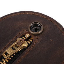 2X New Leather Racket Boston Coin Coin Pocket Thick Leather Men and Women Multi-Functional Edc Storage