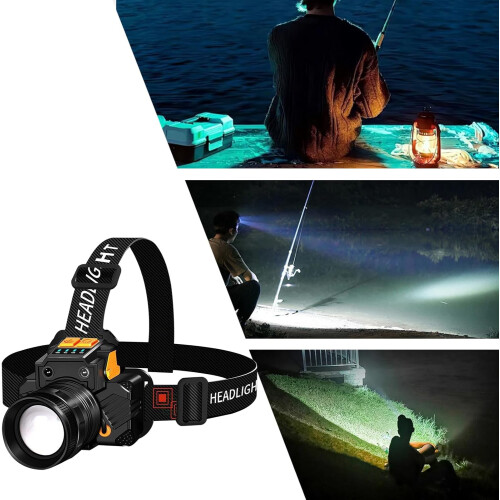 Rechargeable Led Head Light Motion Sensor For Running Mining Construction Backpacking Automotive  8.7x8.3x4.4 cm 1