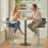 Homcom HOMCOM Bar Stools Adjustable Swivel with Armrest Set of 2 Grey 7
