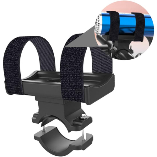 Bike Flashlight Mount Adjustable Bicycle Handlebar Light Holder with Secure AntiSlip Grip Black 1