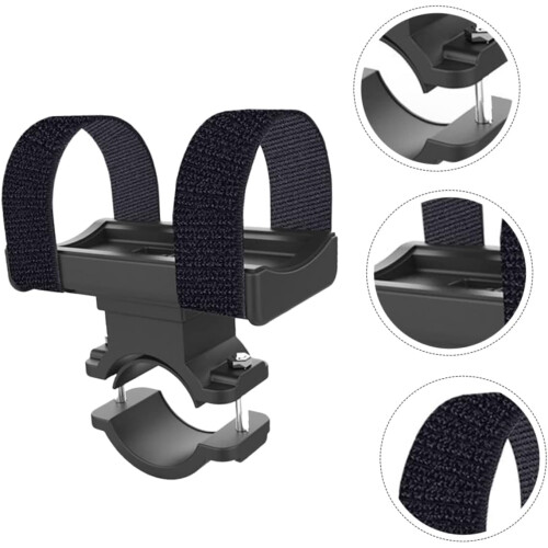 Bike Flashlight Mount Adjustable Bicycle Handlebar Light Holder with Secure AntiSlip Grip Black 2