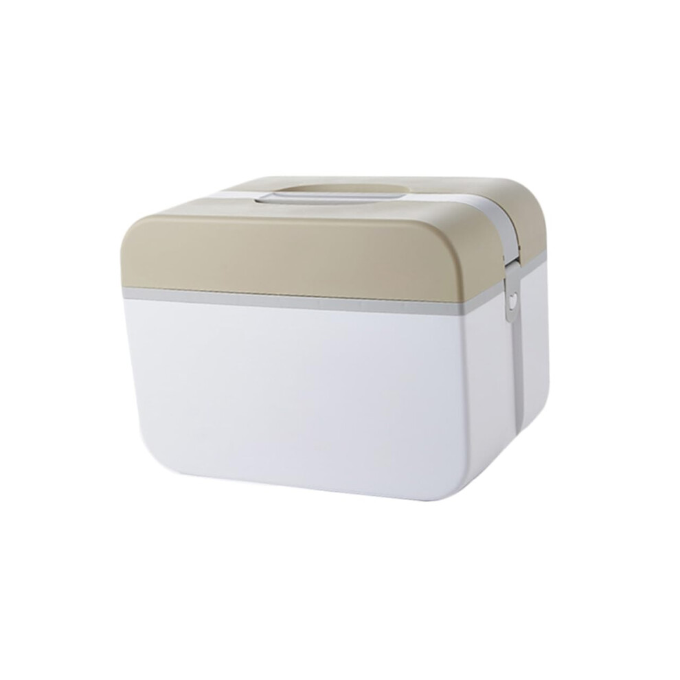 Brown Lockable First Aid Box With Multilayer Medicine Storage, Durable Plastic Organizer For Home And Travel