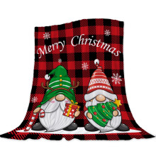 Christmas Throw Blanket Ultra Soft Flannel Red Plaid Gnome Design 50x70 for Sofa Bed Holiday